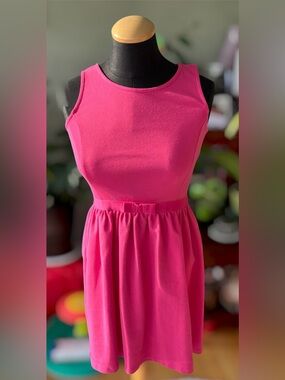 Polo Ralph Lauren Girls Fuchsia Pink Bow Waist Pencil Dress Cotton Blend L 12/14